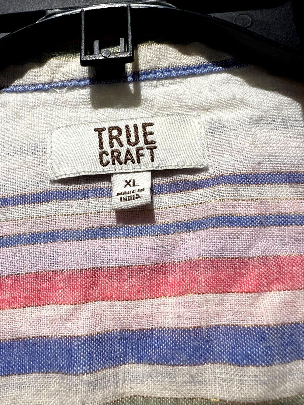 TRUE CRAFT Multi Striped Tie Front Crop Top Size MEDIUM - Picture 4 of 4